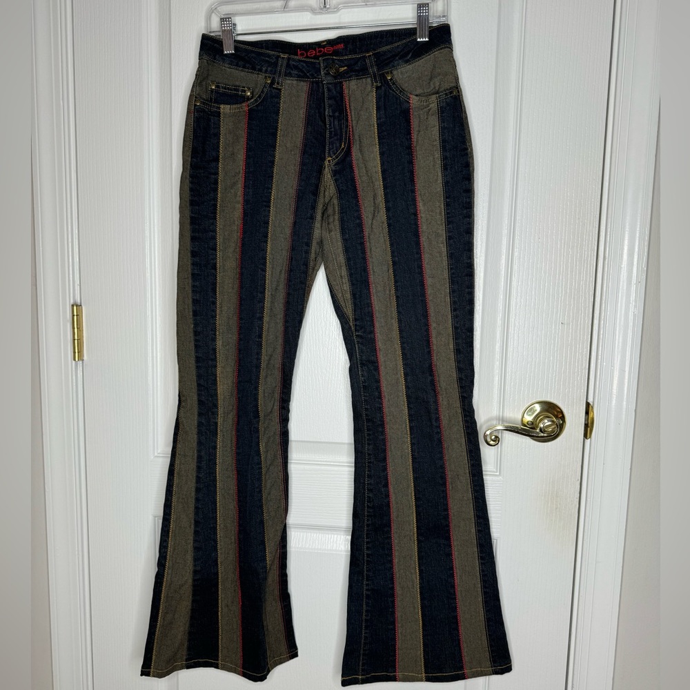 Vintage BEBE Striped Jeans